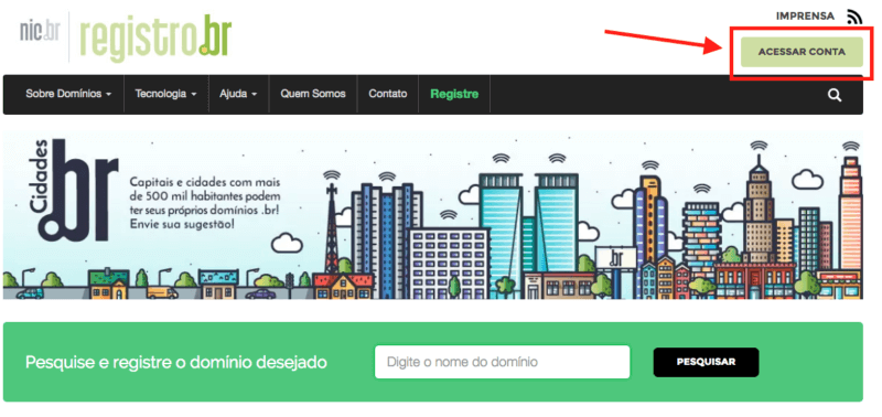 Como criar sua conta grátis no Registro.br para comprar um domínio