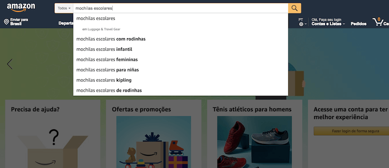 Amazon mecanismo de busca