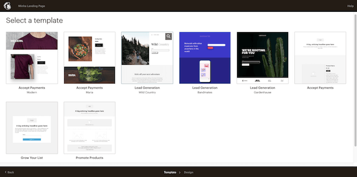 Modelos de landing pages para campanhas de e-mail marketing