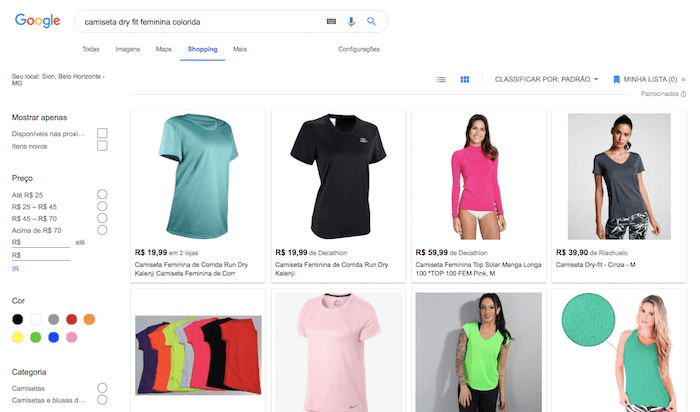 Google Shopping - ambiente de anúncios