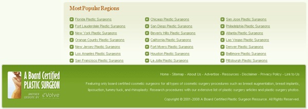 Exemplo de rodapé ruim para SEO