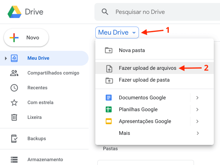 Como fazer upload de arquivos para o Google Drive
