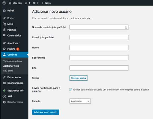 Como adicionar novos usuários e autores ao seu blog wordpress