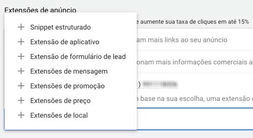Google ads: tipos de extensão de anúncio