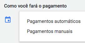 Google ads: opções de pagamento