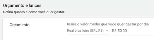 Google ads: definir orçamento diário máximo