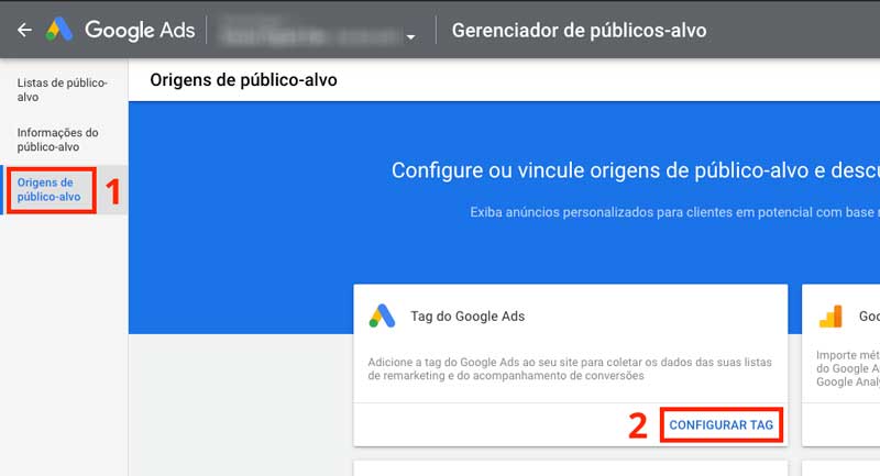 Origens de público-alvo no Google Ads